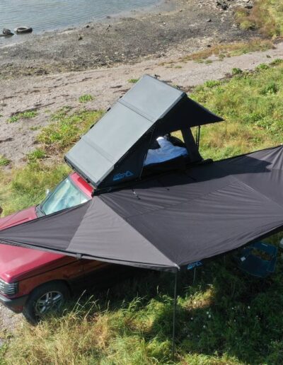 Sky Wing 180° - Lightweight and aerodynamic batwing awning for outdoor adventures.